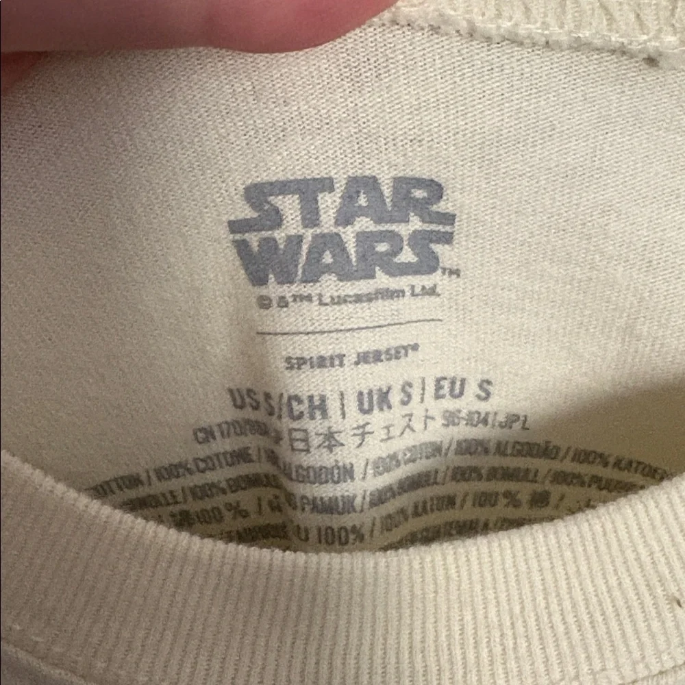 Disney Parks Spirit Jersey Star Wars The Child Cream 'Wanted' Graphic Tee - Picture 4 of 7